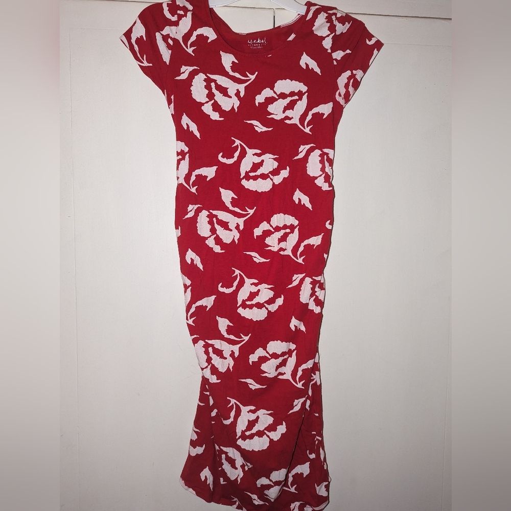 Xs Red Floral Maternity Dress